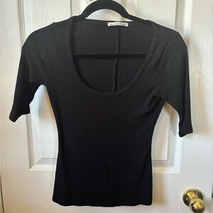 Reformation Black Fitted 3/4 Sleeve